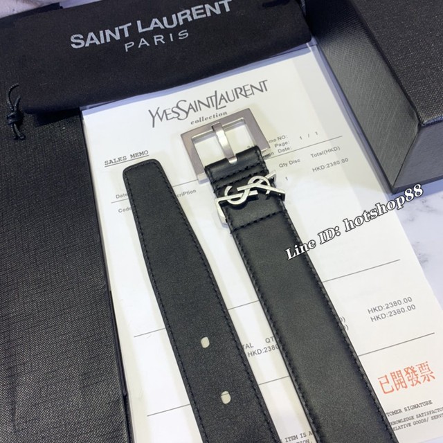 Saint Laurent女士皮帶 聖羅蘭金扣小牛皮腰帶  jjp1756